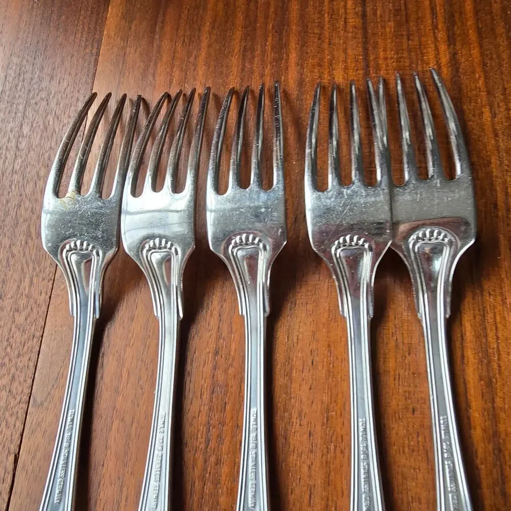 Towle Hamilton Dinner Forks Stainless Steel Germany 18/8 Satin Handle Set of 5